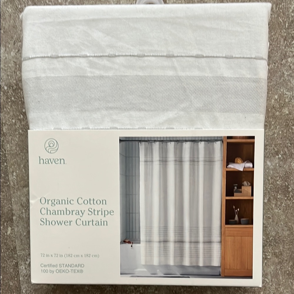 Bed Bath & Beyond Organic Cotton Chambray Stripe Curtain